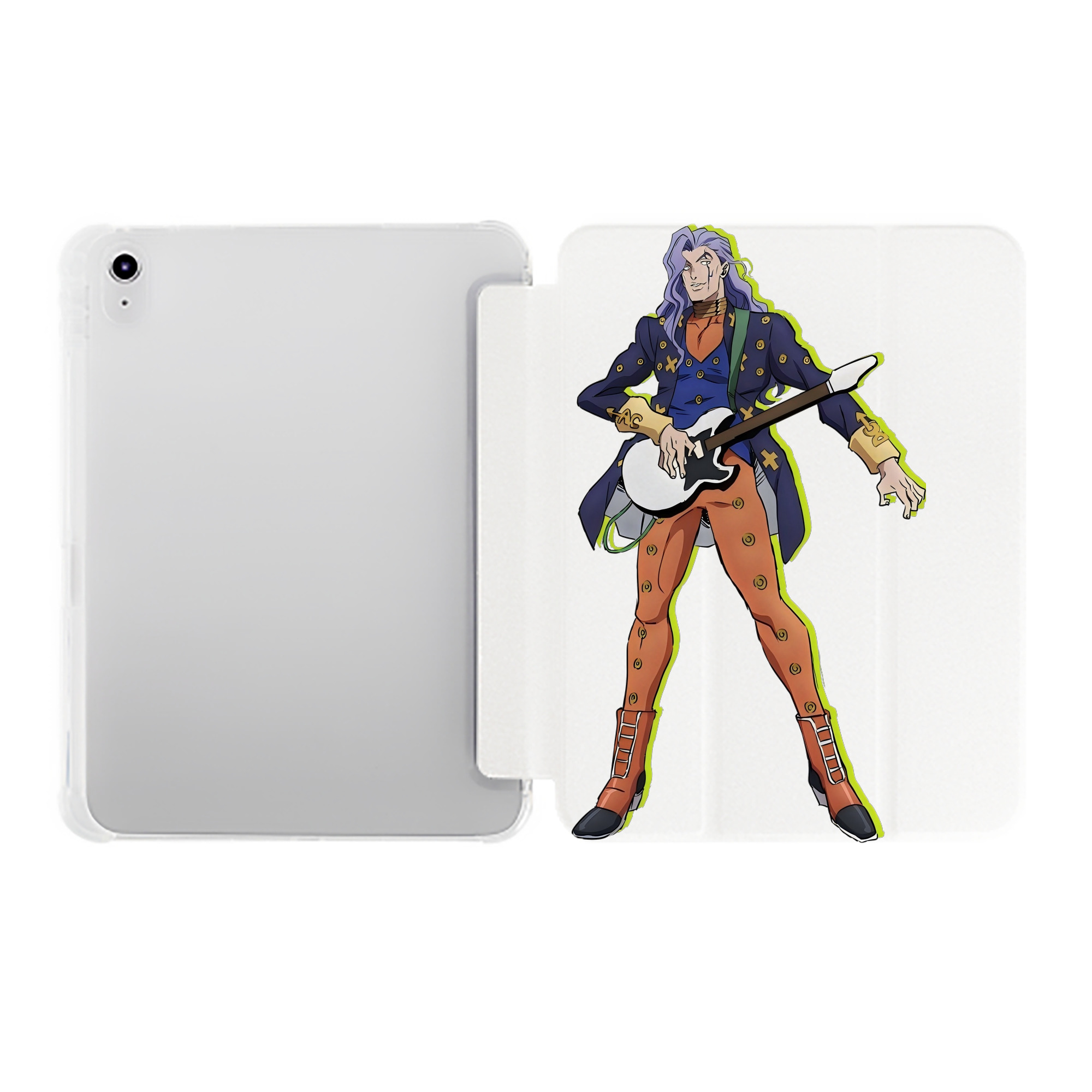 （画像用） ジョジョの奇妙な冒険 おといし あきら JoJo's Bizarre Adventure Akira Otoishi IPad ケース ペン収納付き 三つ折りスタンド PUレザー×シリコン 対応機種9.5/10.5/10.9インチ